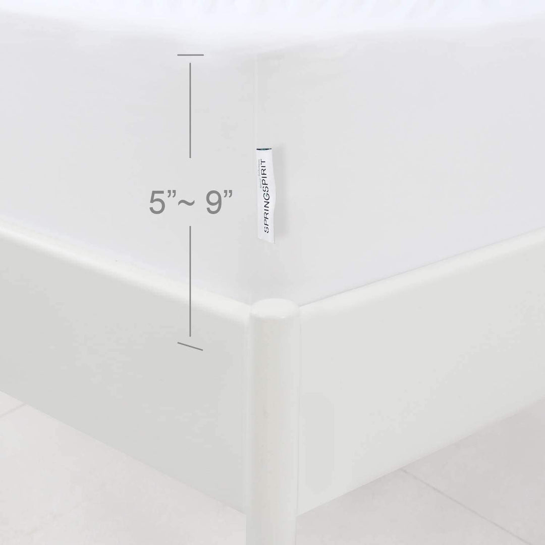 SPRINGSPIRIT Box Spring Cover Queen Size, Alternates for Bed Skirt Queen with Smooth and Elastic Woven Material, Wrinkle & Fading Resistant, Washable, Dustproof, White - Just Closeouts Canada Inc.