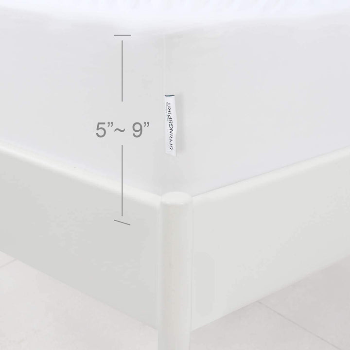 SPRINGSPIRIT Box Spring Cover Queen Size, Alternates for Bed Skirt Queen with Smooth and Elastic Woven Material, Wrinkle & Fading Resistant, Washable, Dustproof, White - Just Closeouts Canada Inc.
