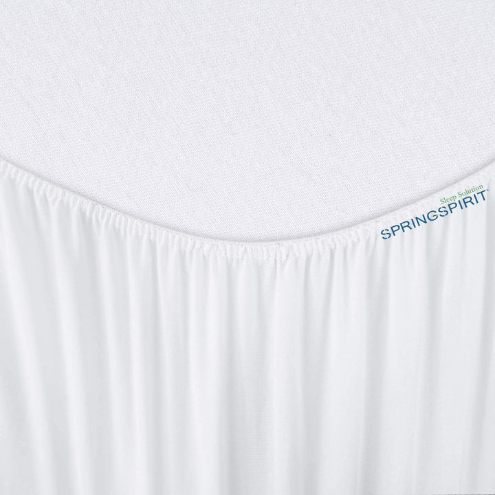 SPRINGSPIRIT Box Spring Cover Queen Size, Alternates for Bed Skirt Queen with Smooth and Elastic Woven Material, Wrinkle & Fading Resistant, Washable, Dustproof, White - Just Closeouts Canada Inc.