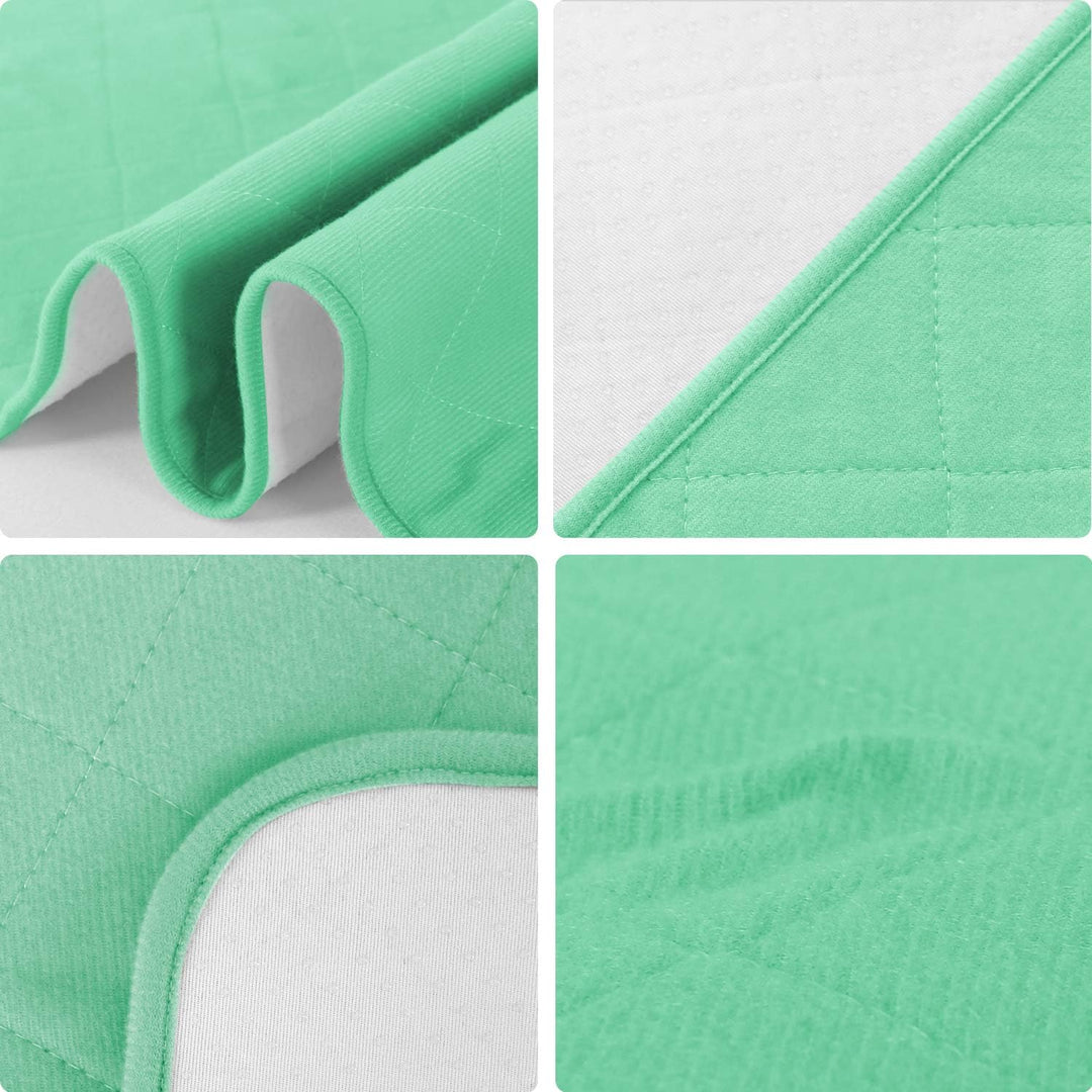 SPRINGSPIRIT Washable Bed Pads for Incontinence 34'' x 36'' (2 Pack), Absorbent Waterproof Bed Pads with Non - Slip Back for Adults, Kids, White and Green - Just Closeouts Canada Inc.
