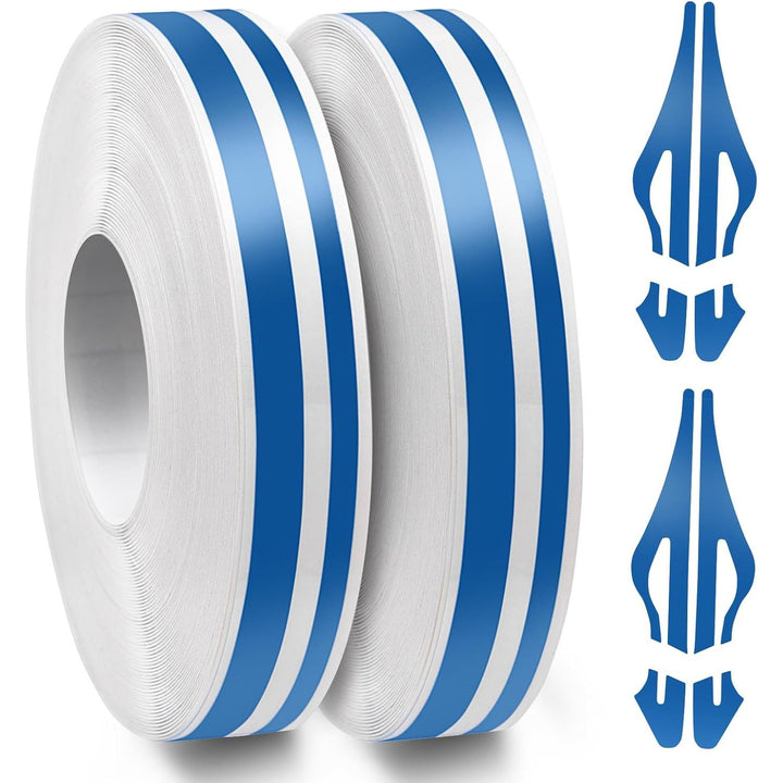 Spurtar Blue Racing Stripes, Vinyl Wrap Car Pinstripe Tape Pinstriping Tape,DIY Car Decals Motorcycles Bicycles Accessories for Men Women, 2 Rolls x 32Ft, 1/5” Stripe+ 1/10" Gap+ 1/10” Stripe - Just Closeouts Canada Inc.