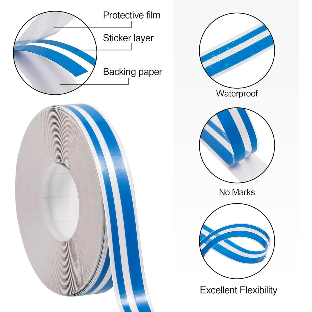 Spurtar Blue Racing Stripes, Vinyl Wrap Car Pinstripe Tape Pinstriping Tape,DIY Car Decals Motorcycles Bicycles Accessories for Men Women, 2 Rolls x 32Ft, 1/5” Stripe+ 1/10" Gap+ 1/10” Stripe - Just Closeouts Canada Inc.