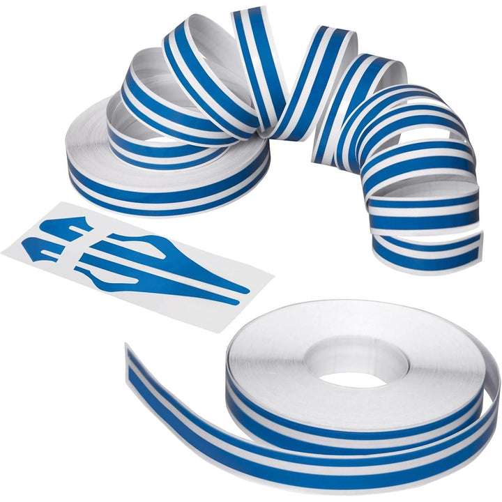 Spurtar Blue Racing Stripes, Vinyl Wrap Car Pinstripe Tape Pinstriping Tape,DIY Car Decals Motorcycles Bicycles Accessories for Men Women, 2 Rolls x 32Ft, 1/5” Stripe+ 1/10" Gap+ 1/10” Stripe - Just Closeouts Canada Inc.