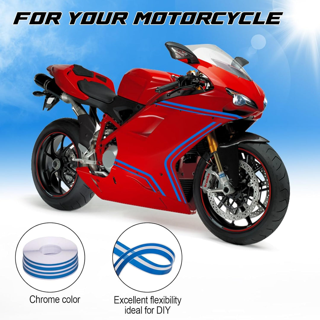 Spurtar Blue Racing Stripes, Vinyl Wrap Car Pinstripe Tape Pinstriping Tape,DIY Car Decals Motorcycles Bicycles Accessories for Men Women, 2 Rolls x 32Ft, 1/5” Stripe+ 1/10" Gap+ 1/10” Stripe - Just Closeouts Canada Inc.