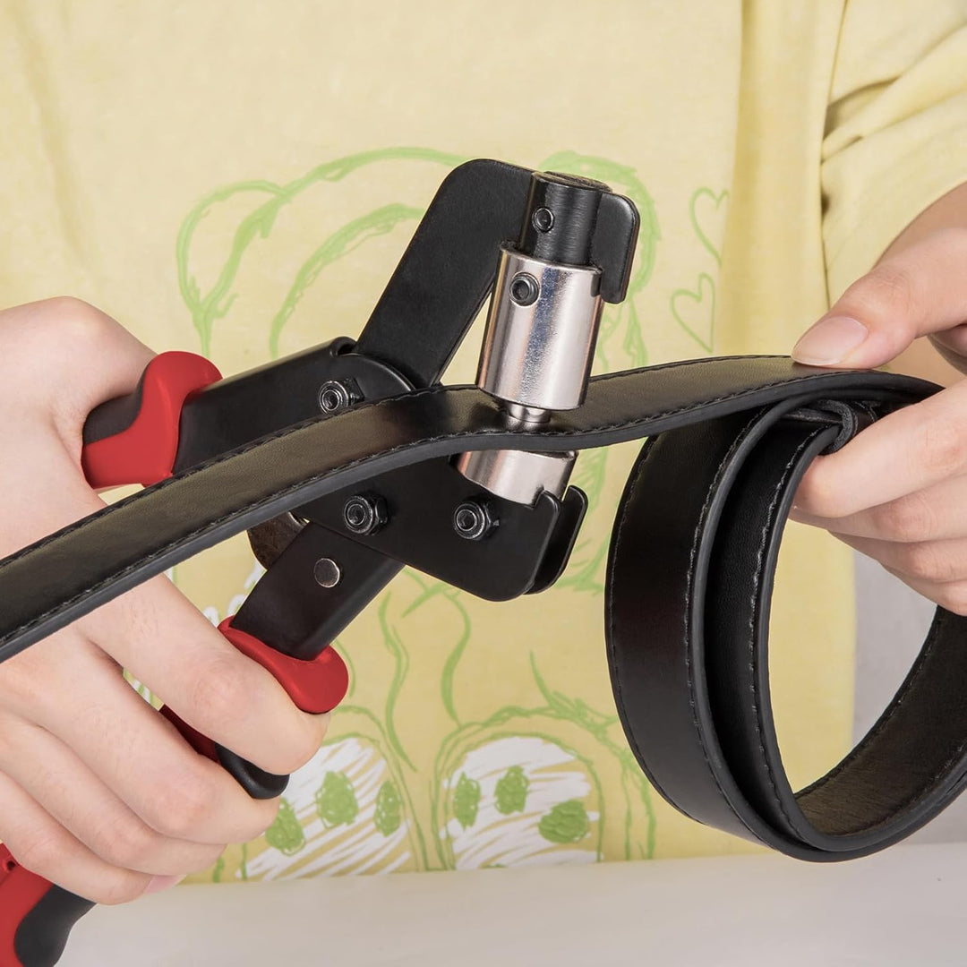 Spurtar Grommet Tool Kit 3/8'' Handheld Grommet Kit Magnetic Eyelet Tool with 10mm Hollow Punch and 500pcs Eyelets for Leather Fabric Belt Tarp Tent Bag Curtain Cardboard - Just Closeouts Canada Inc.