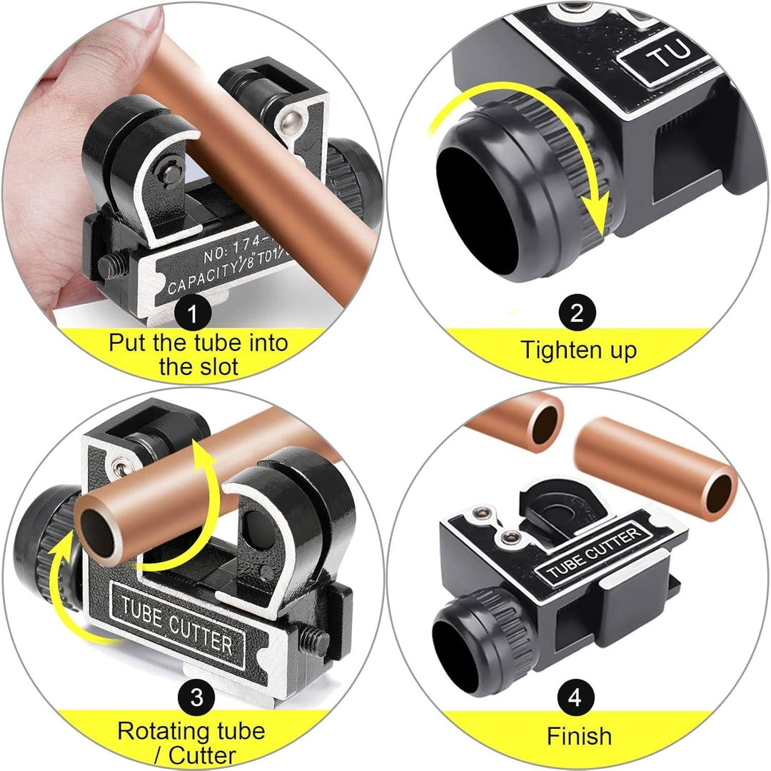 Spurtar Mini Pipe Cutter Tool 1/8 to 1 - 1/8 inch (3 - 28mm) Tube Cutter for Copper Brass and Aluminum Tube Pipe for Plumbing, HVAC Work, Automotive Repairs, DIY Projects - Just Closeouts Canada Inc.