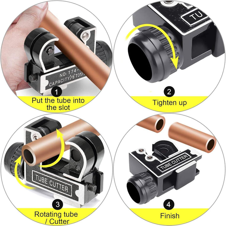 Spurtar Mini Pipe Cutter Tool 1/8 to 1 - 1/8 inch (3 - 28mm) Tube Cutter for Copper Brass and Aluminum Tube Pipe for Plumbing, HVAC Work, Automotive Repairs, DIY Projects - Just Closeouts Canada Inc.