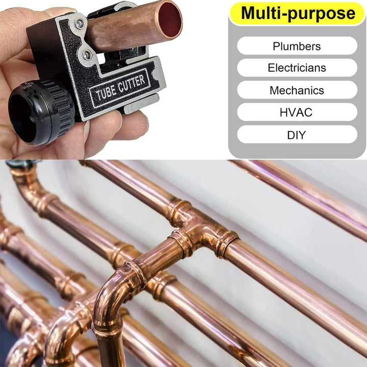 Spurtar Mini Pipe Cutter Tool 1/8 to 1 - 1/8 inch (3 - 28mm) Tube Cutter for Copper Brass and Aluminum Tube Pipe for Plumbing, HVAC Work, Automotive Repairs, DIY Projects - Just Closeouts Canada Inc.