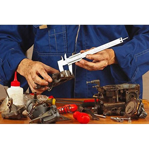 Spurtar Vernier Caliper Measuring Tool 6", 0 - 6Inch/0 - 150mm Manual Non Digital Caliper, 0.001"/0.02mm High Precision Durable Micrometer - Just Closeouts Canada Inc.655302158944
