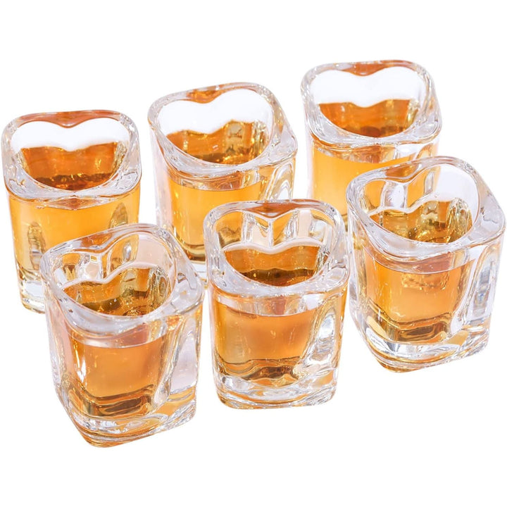 Srgeilzati Heart Shaped Shot Glasses Cute Bar Cart Accessories | Bar Cart Decor 2oz (6, Clear) - Just Closeouts Canada Inc.