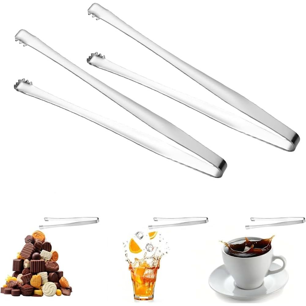 Stainless-Steel Ice and Food Tongs, 6-Inch, 2-Pack - Just Closeouts Canada Inc.X004KTN0IH