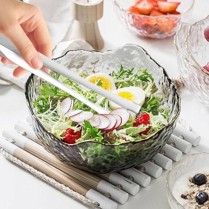 Ice tongs serving salad
