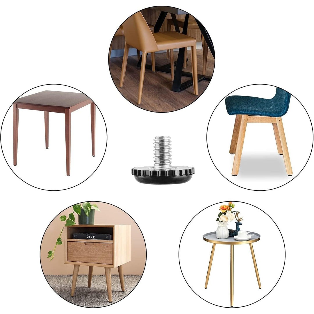 Stainless Steel Screw Furniture Leveling Feet 5/16-18 Screw in Threaded Furniture Levelers Adjustable Table Chair Levelers Feet Glides for Chairs Tables Cabinet Patio Furniture- 8 Pack - Just Closeouts Canada Inc.