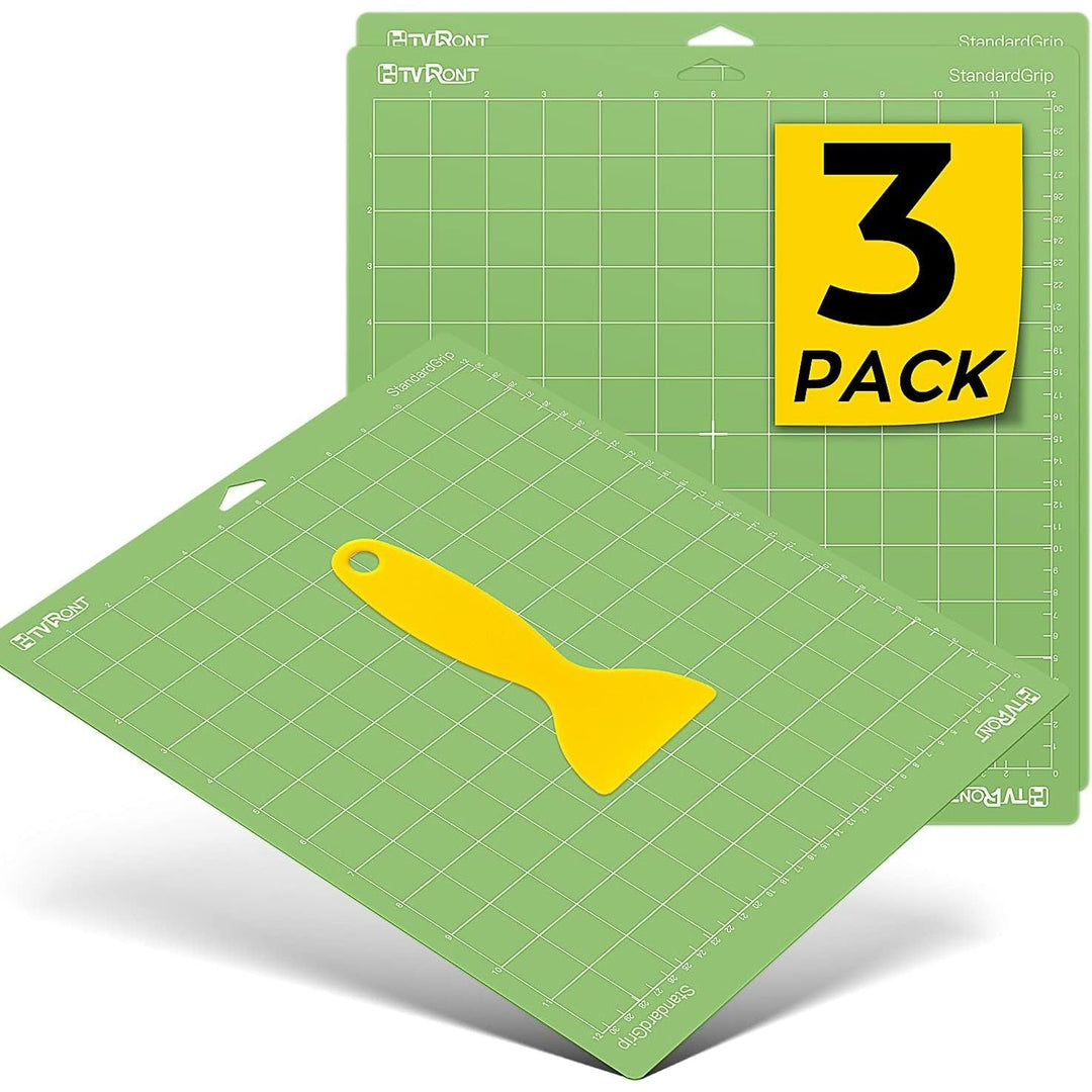 Standard Grip Cutting Mat, 3 Pack Cutting Mat 12x12 Compatible with Cricut Maker 3/Maker 4/Maker/Explore 3/4/Air 2/One, Standard Adhesive Sticky Quilting Cutting Mats Replacement Accessories - Just Closeouts Canada Inc.