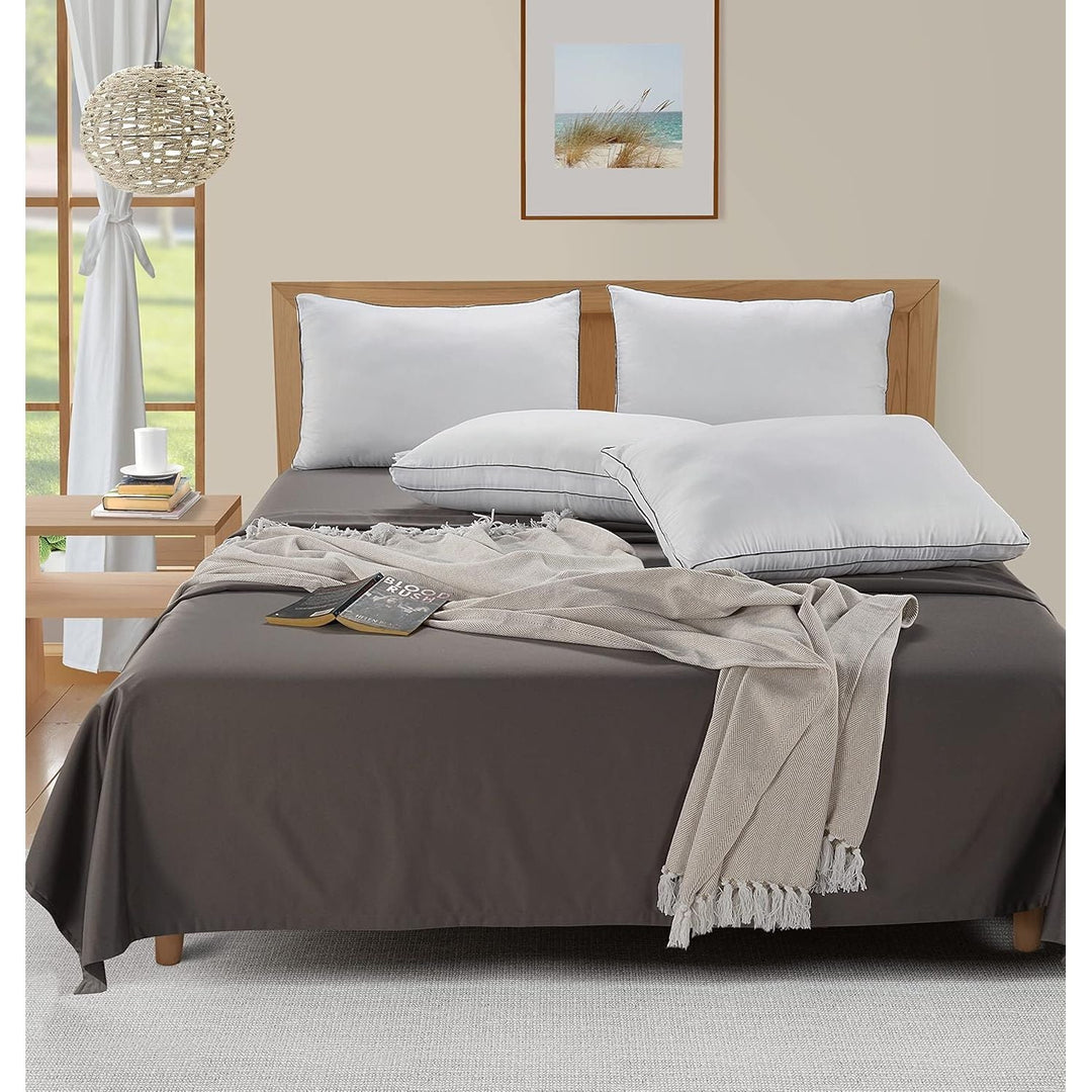 Standard Pillows for Sleeping - Bed Pillows Set of 4 Luxury Hotel Quality Down Alternative Pillows for Back and Side Sleeper, Soft and Supportive Gusseted Cool Breathable Pillow, 20x26 - Just Closeouts Canada Inc.