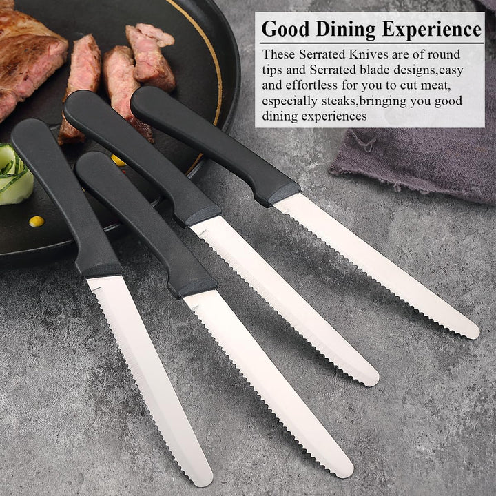 Steak Knives Set of 12, Stainless Steel Steak Knife Set, Serrated Steak Knives, Gifts for Home, Restaurant, Parties, Wedding, Camping, Outdoor - Just Closeouts Canada Inc.