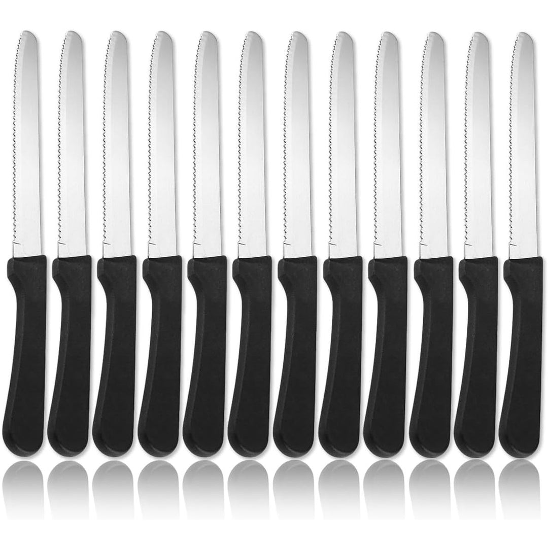 Steak Knives Set of 12, Stainless Steel Steak Knife Set, Serrated Steak Knives, Gifts for Home, Restaurant, Parties, Wedding, Camping, Outdoor - Just Closeouts Canada Inc.