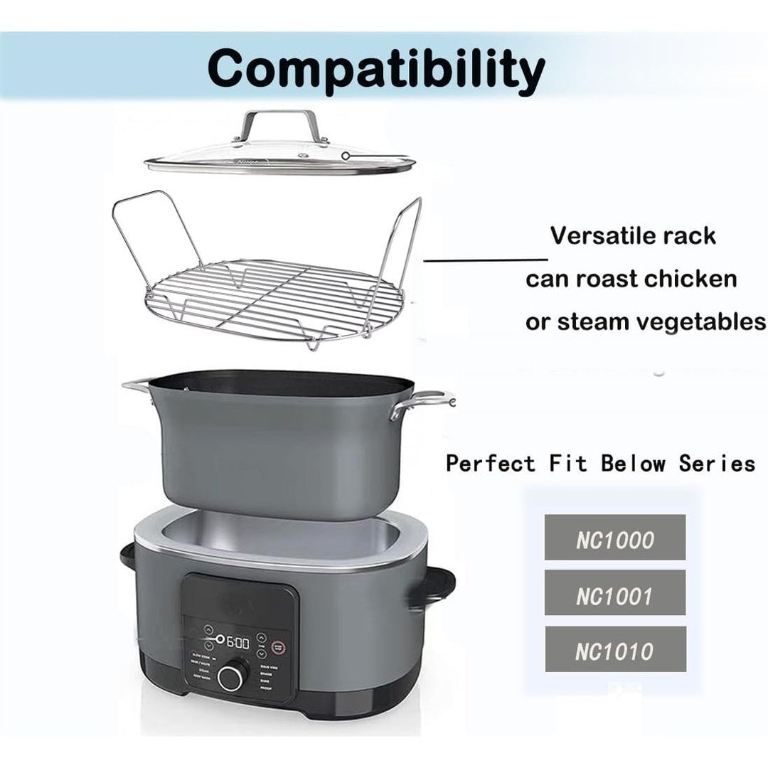 Steam and Roast Rack - Compatible with Ninja Foodi Possible Cooker Pro 8.5 Qt MC1000, MC1001, MC1010 Series Slow Cooker Crock Pot Stainless Steel - Just Closeouts Canada Inc.X0047RA729