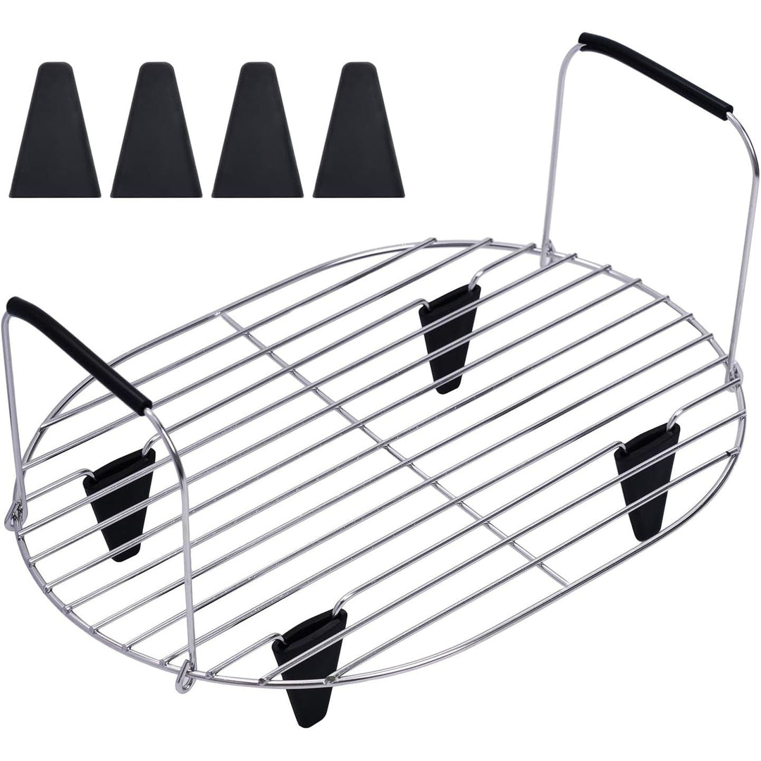 Steam and Roast Rack Compatible with Ninja Foodi Possible Cooker Pro 8.5 Qt MC1000, MC1001, MC1010 Series Slow Oval Pot, Stainless Steel Rack with Silicone Feet and Handles - Just Closeouts Canada Inc.X004M4XF17