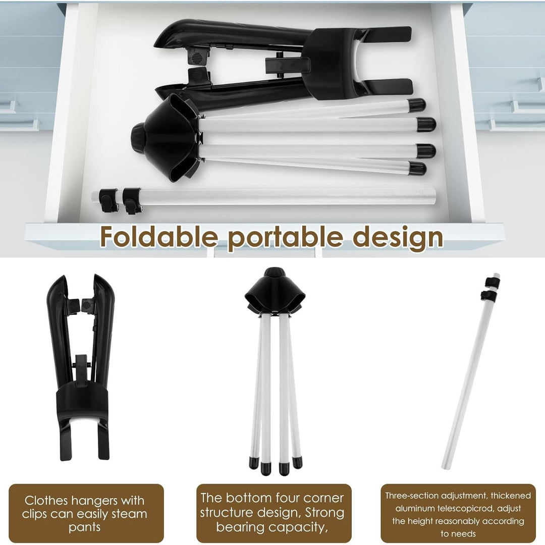 Steamer Stand for Clothes, Steamer Rack for Clothes, Adjustable Garment Hanger for Steaming Clothes Handheld Garment Steamer Rack w Ironing Gloves Hair Remover Steam Iron Stand Steamer Hanger Standing - Just Closeouts Canada Inc.