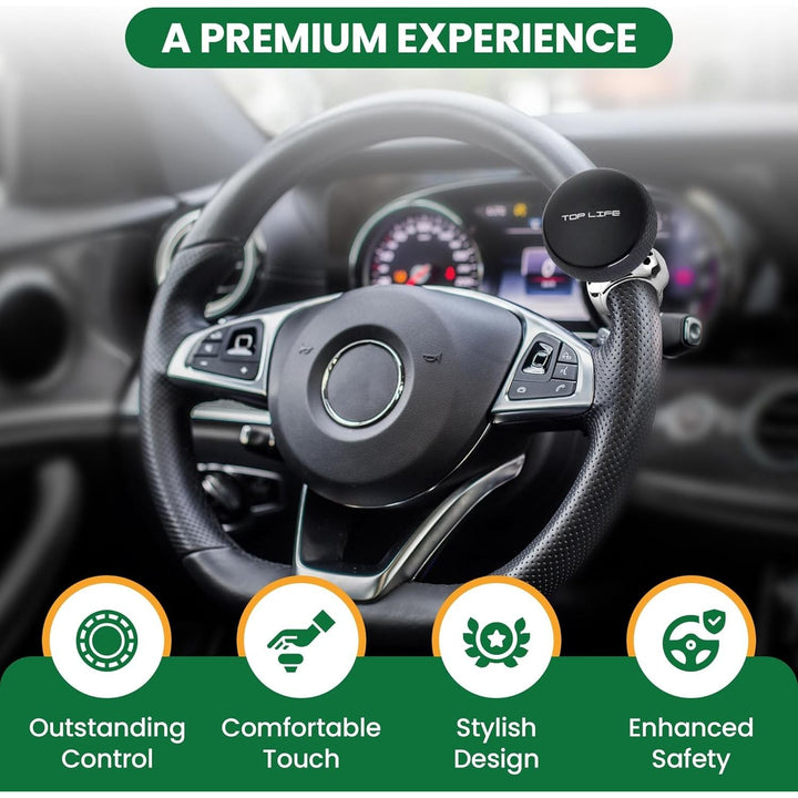 Steering Wheel Knob - Silicone Coated for Extra Grip - Compatible with Any Steering Wheels - Smooth Brodie Suicide Spinner Knob for Car, Tractor, Mower, Boat - Just Closeouts Canada Inc.