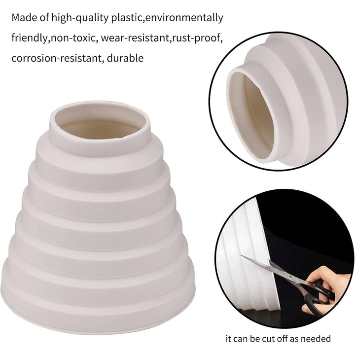 Stepped Duct Reducer Adapter – 80–150 mm, White - Just Closeouts Canada Inc.