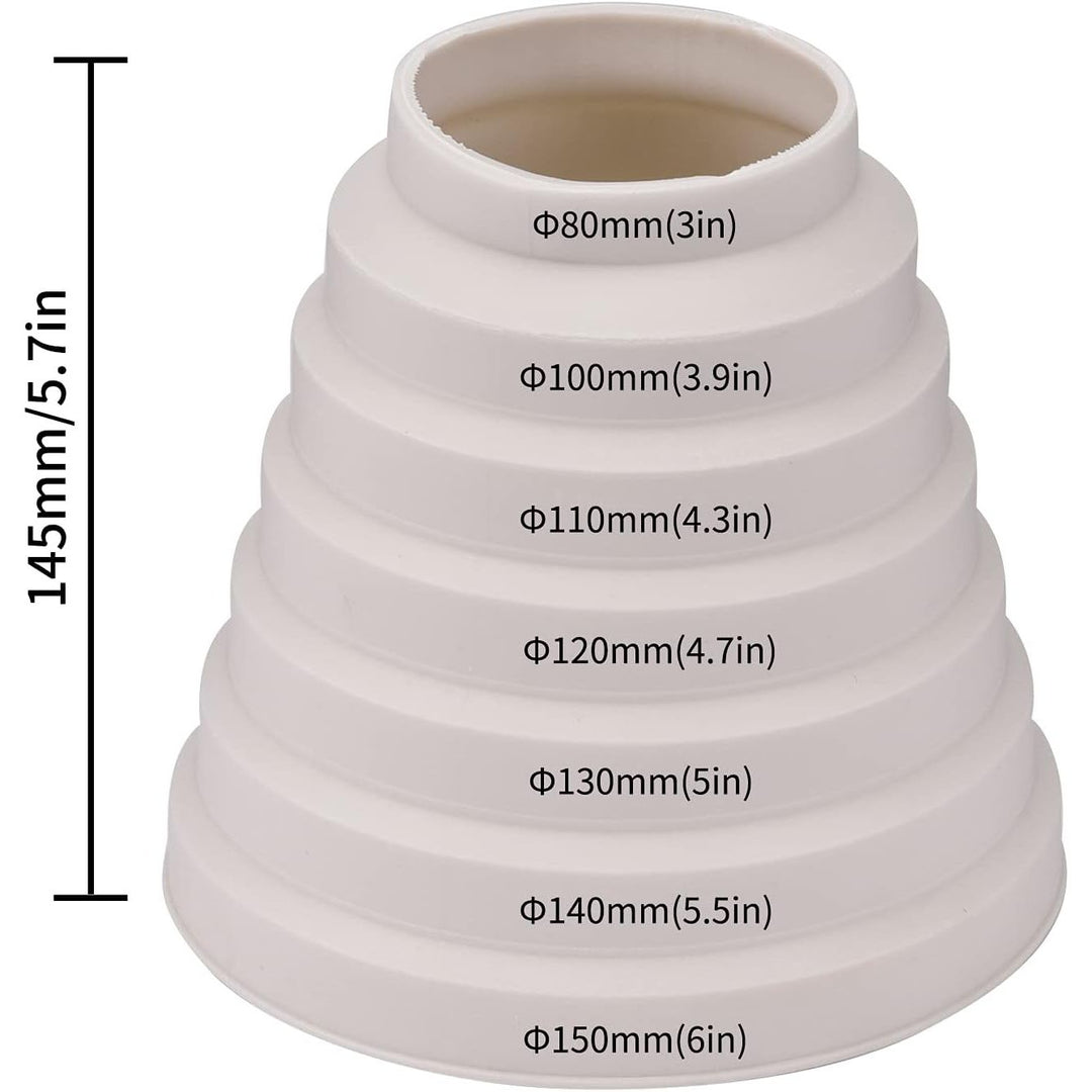 Stepped Duct Reducer Adapter – 80–150 mm, White - Just Closeouts Canada Inc.