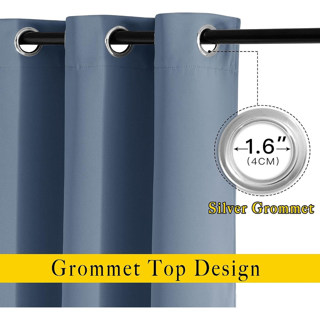 Stone Blue Blackout Grommet Curtain Panel, 52 x 84 in, 1 Panel - Just Closeouts Canada Inc.
