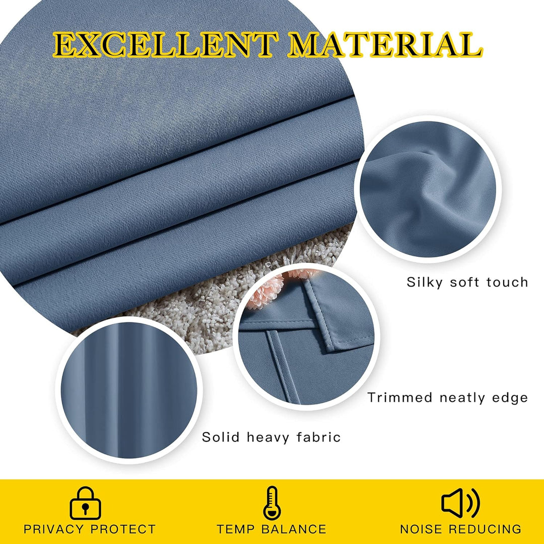 Stone Blue Blackout Grommet Curtain Panel, 52 x 84 in, 1 Panel - Just Closeouts Canada Inc.