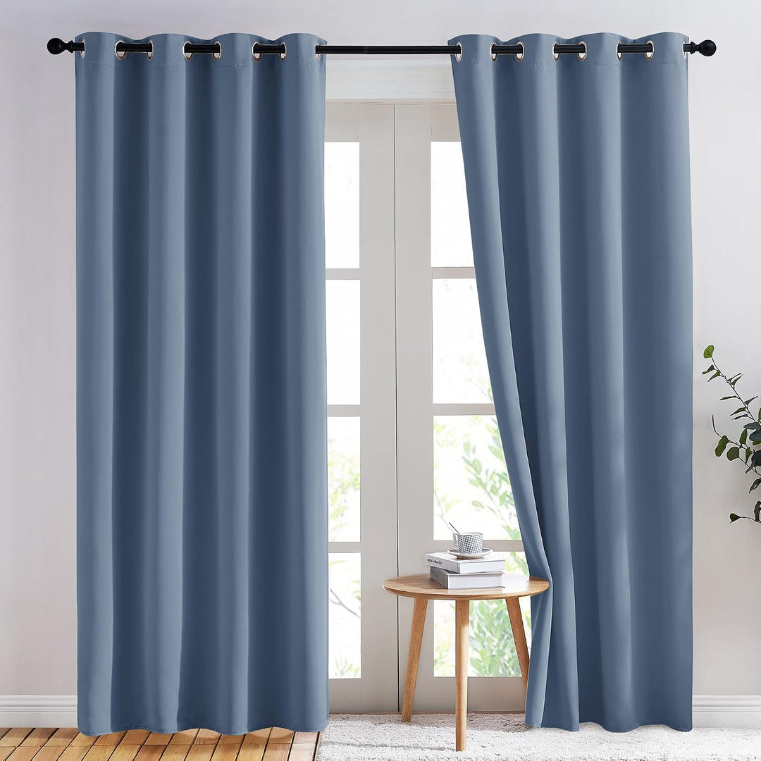 Stone Blue Blackout Grommet Curtain Panel, 52 x 84 in, 1 Panel - Just Closeouts Canada Inc.
