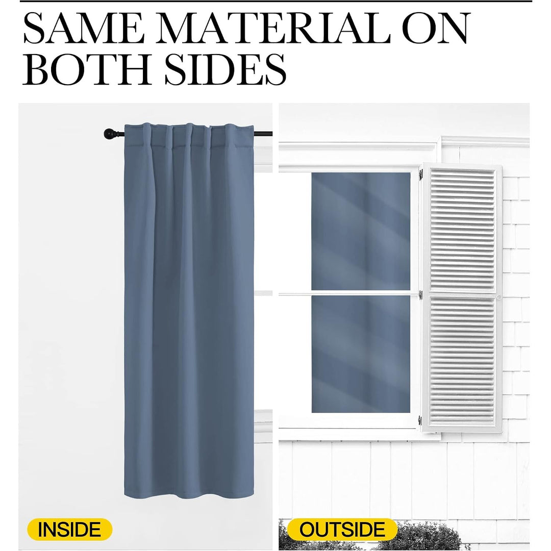 Stone Blue Room-Darkening Curtains, 52 x 84 in, Set of 2 - Just Closeouts Canada Inc.