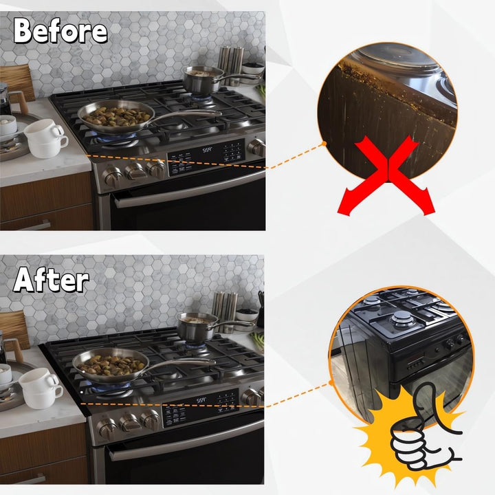 Stove Gap Covers Stainless Steel, 2 Pack Stove Gap Filler Stove Counter Gap Cover Heat Resistant & Easy to Clean Stove Guards Range Trim Kit Easy Retractable Length 13.8" to 27.5" - Just Closeouts Canada Inc.