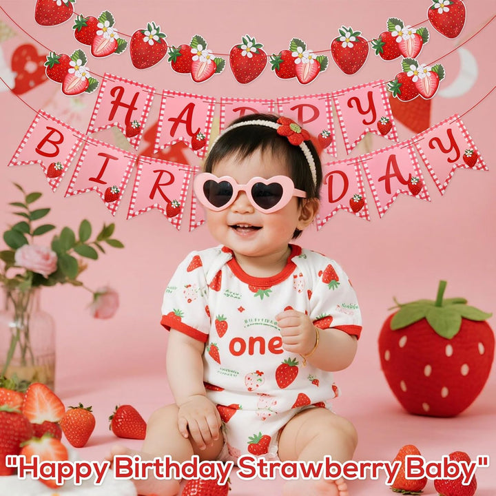 Strawberry Happy Birthday Banner and Garland Set - Just Closeouts Canada Inc.