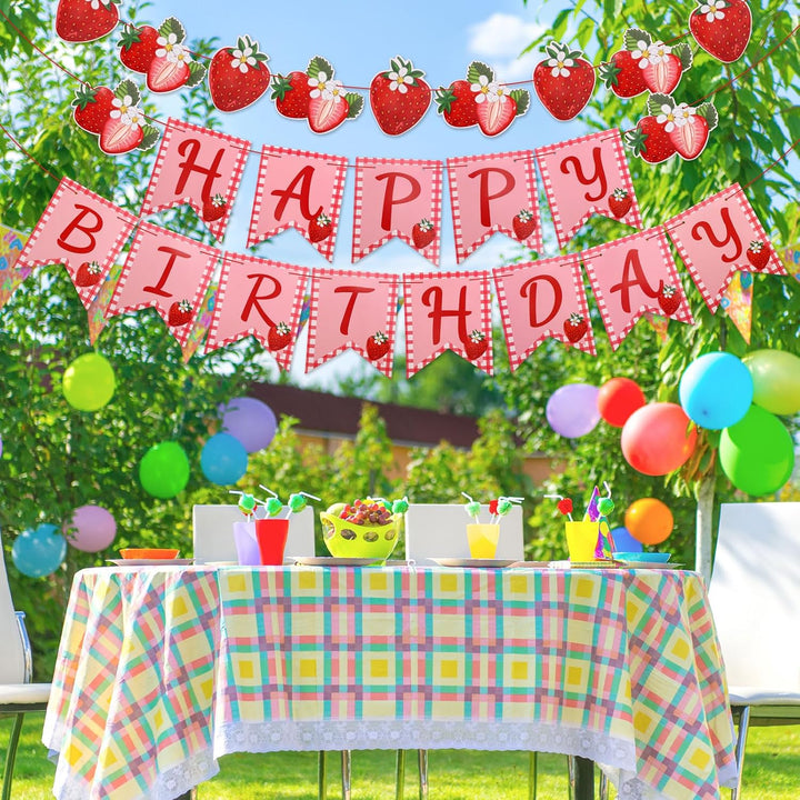 Strawberry Happy Birthday Banner and Garland Set - Just Closeouts Canada Inc.
