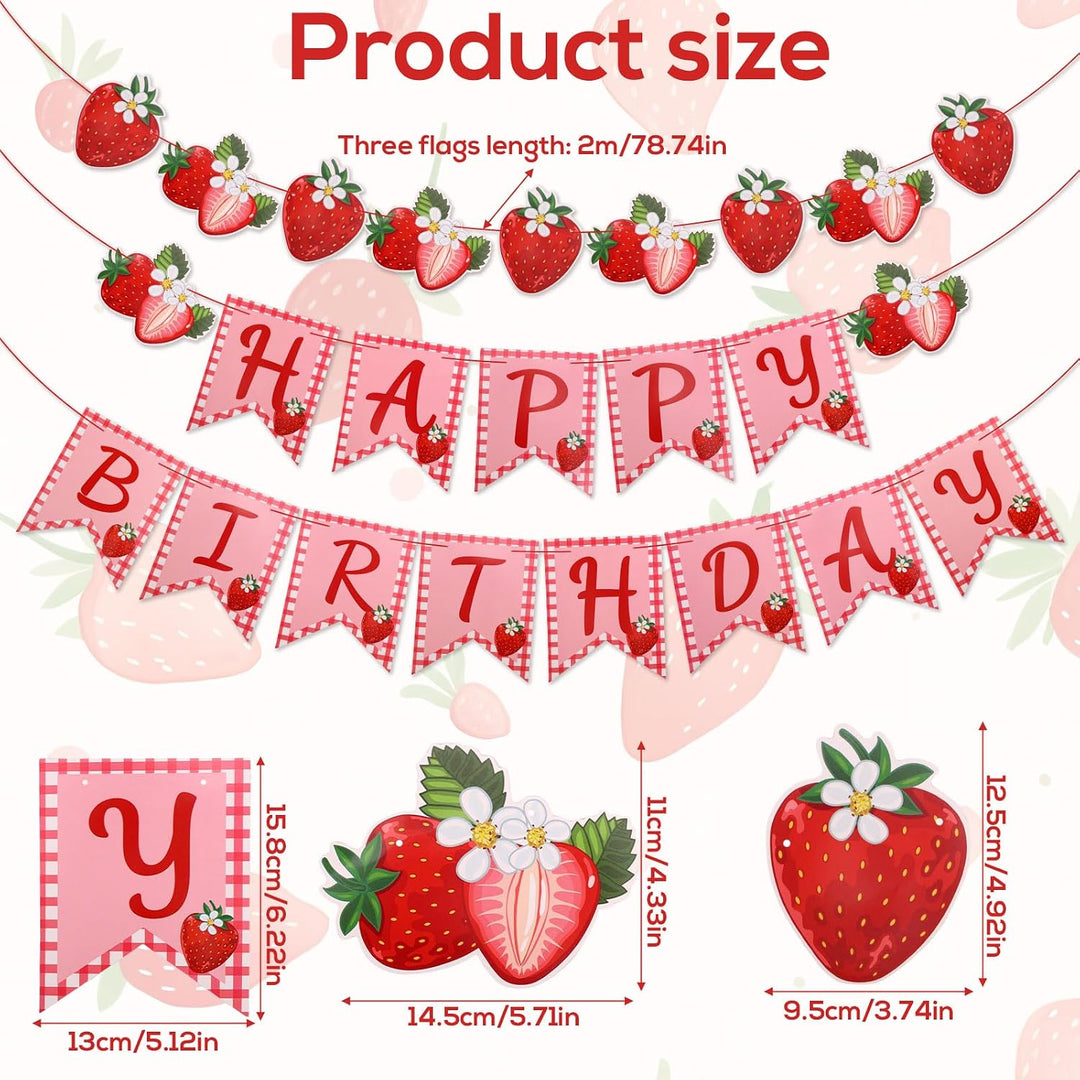 Strawberry Happy Birthday Banner and Garland Set - Just Closeouts Canada Inc.