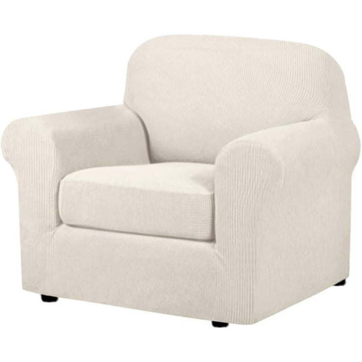 Stretch Armchair Slipcover, Ivory, 2 Pieces, Fits 31–47 in - Just Closeouts Canada Inc.