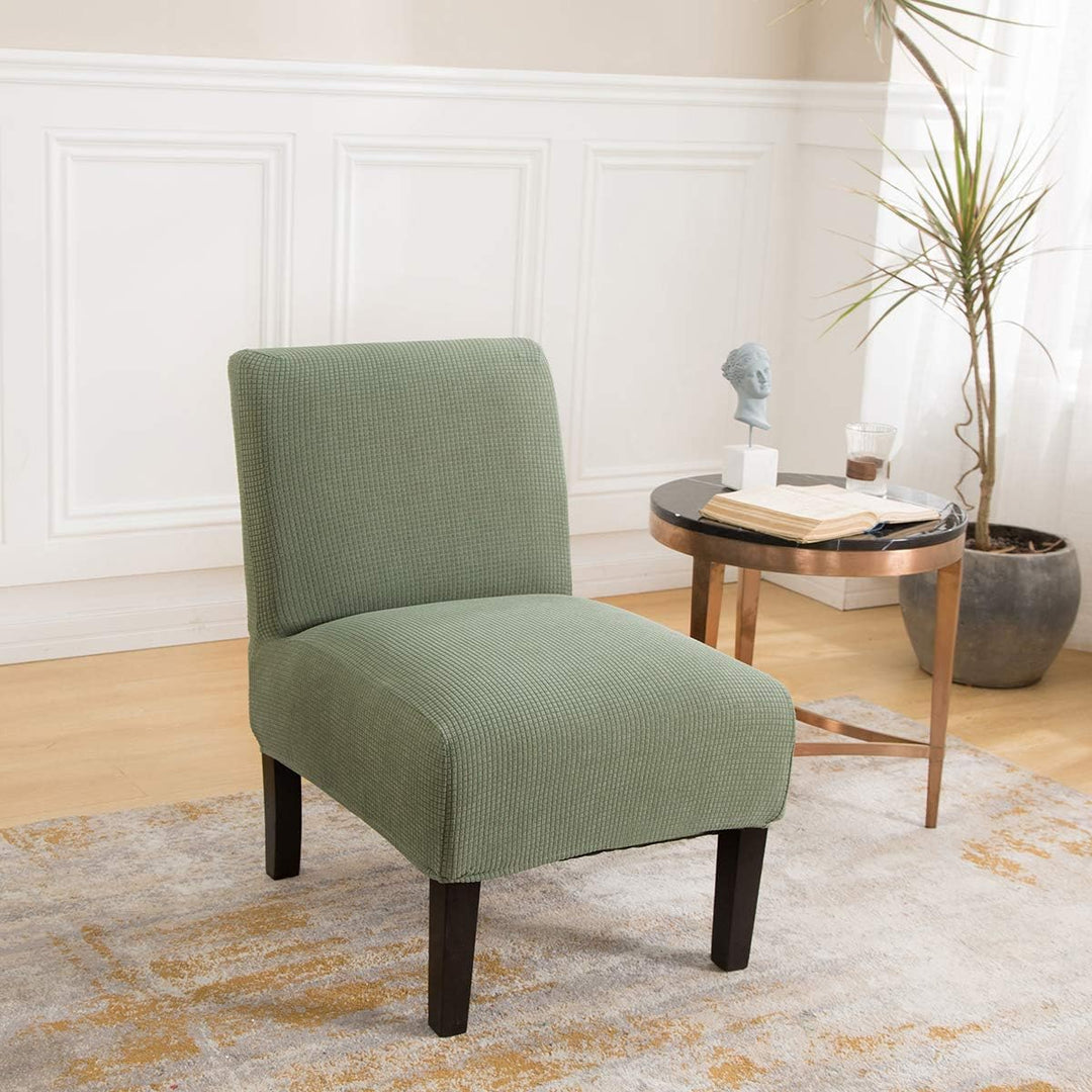 Stretch Armless Chair Slipcovers, Water-Repellent Armless Accent Chair Covers Protector Removable Washable for Living Room Hotel Restaurant (A-Cyan, 1 PCS) - Just Closeouts Canada Inc.