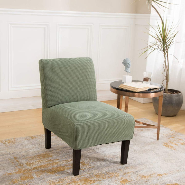 Stretch Armless Chair Slipcovers, Water-Repellent Armless Accent Chair Covers Protector Removable Washable for Living Room Hotel Restaurant (A-Cyan, 1 PCS) - Just Closeouts Canada Inc.