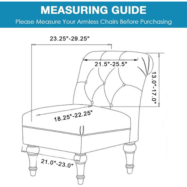 Stretch Armless Chair Slipcovers, Water-Repellent Armless Accent Chair Covers Protector Removable Washable for Living Room Hotel Restaurant (A-Cyan, 1 PCS) - Just Closeouts Canada Inc.