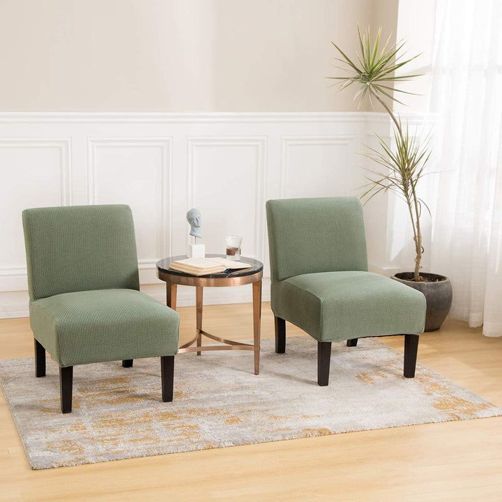 Stretch Armless Chair Slipcovers, Water-Repellent Armless Accent Chair Covers Protector Removable Washable for Living Room Hotel Restaurant (A-Cyan, 1 PCS) - Just Closeouts Canada Inc.