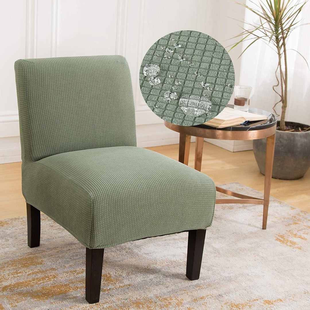 Stretch Armless Chair Slipcovers, Water-Repellent Armless Accent Chair Covers Protector Removable Washable for Living Room Hotel Restaurant (A-Cyan, 1 PCS) - Just Closeouts Canada Inc.