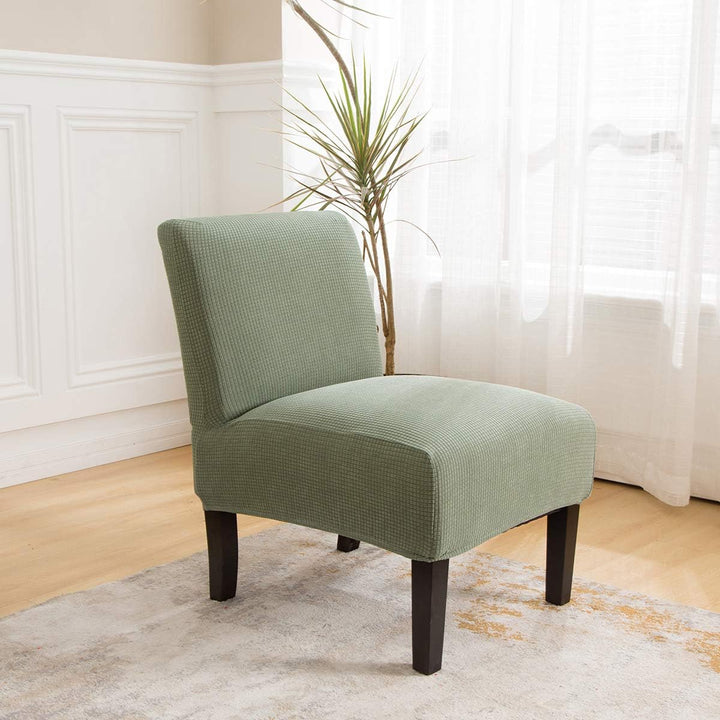 Stretch Armless Chair Slipcovers, Water-Repellent Armless Accent Chair Covers Protector Removable Washable for Living Room Hotel Restaurant (A-Cyan, 1 PCS) - Just Closeouts Canada Inc.
