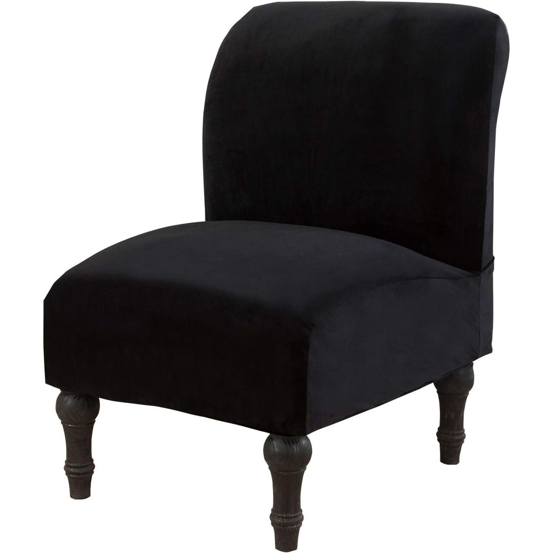Stretch Armless Chair Slipcovers, Water-Repellent Armless Accent Chair Covers Protector Removable Washable for Living Room Hotel Restaurant (B-Black, 1 PCS) - Just Closeouts Canada Inc.