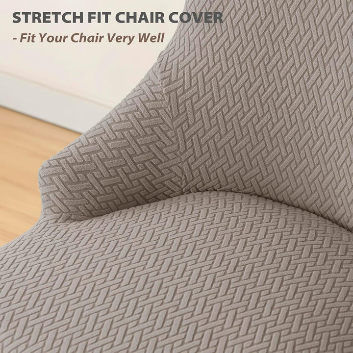 Stretch Wingback Dining Chair Covers, Khaki, 4-Pack - Just Closeouts Canada Inc.