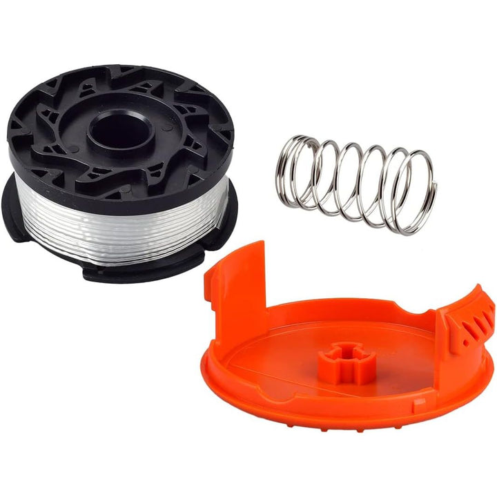 String Trimmer Line Replacement for Black + Decker, 30ft 0.065 String Trimmer Spool Replacement, AF - 100 Spool, Weed Eater Spool, Auto Feed Trimmer String(6 Spools+1 Spool Cap+1 Spring) - Just Closeouts Canada Inc.