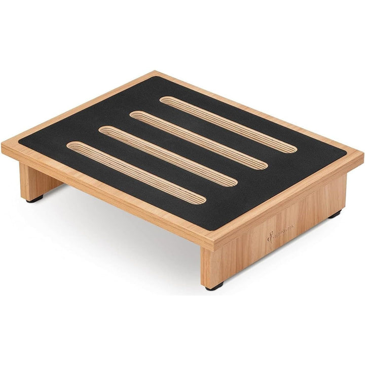 StrongTek One Step Stool for Adults with Non - Slip Rubber Stepping Surface, Portable Single Wooden Riser, 440 lb. Load Capacity for Kitchen, Bathroom, or Bedside, Kid and Senior Support (Natural) - Just Closeouts Canada Inc.