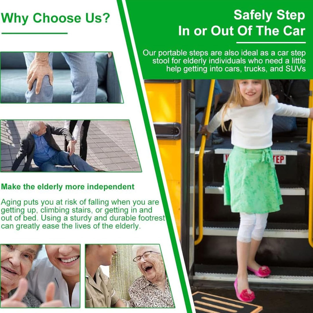 StrongTek One Step Stool for Adults with Non - Slip Rubber Stepping Surface, Portable Single Wooden Riser, 440 lb. Load Capacity for Kitchen, Bathroom, or Bedside, Kid and Senior Support (Natural) - Just Closeouts Canada Inc.