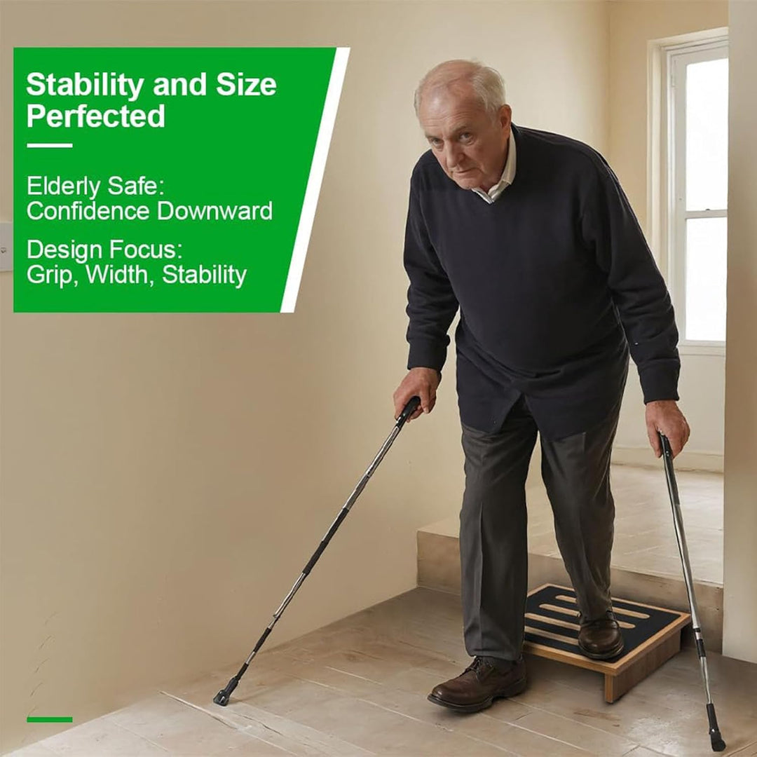 StrongTek One Step Stool for Adults with Non - Slip Rubber Stepping Surface, Portable Single Wooden Riser, 440 lb. Load Capacity for Kitchen, Bathroom, or Bedside, Kid and Senior Support (Natural) - Just Closeouts Canada Inc.