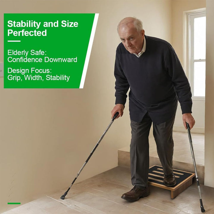 StrongTek One Step Stool for Adults with Non - Slip Rubber Stepping Surface, Portable Single Wooden Riser, 440 lb. Load Capacity for Kitchen, Bathroom, or Bedside, Kid and Senior Support (Natural) - Just Closeouts Canada Inc.