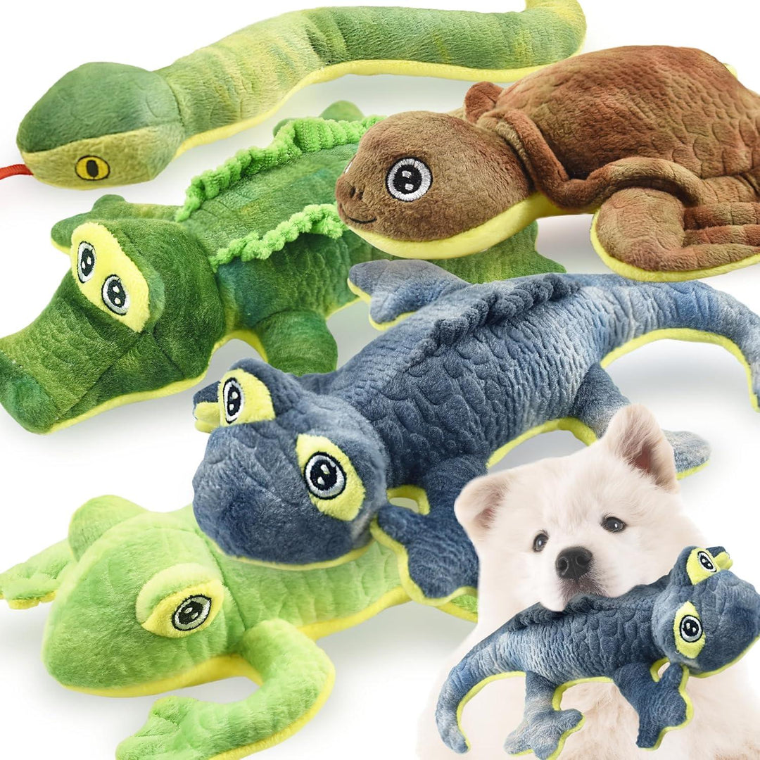 Stuffed Animal Dog Toys, 5 Pack Tough Squeaky Dog Toys, Assorted - Just Closeouts Canada Inc.